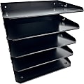 Huron Horizontal Slots Desk Organizer, 5 Compartment(s), Horizontal, 12"H x 8.75"W x 12"D, Durable, Black, Steel 1 thumbnail image