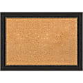 Amanti Art Rectangular Non-Magnetic Cork Bulletin Board, Natural, 28” x 20”, Accent Bronze Narrow Frame
