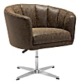 Zuo Modern® Wilshire Occasional Chair, Vintage Coffee/Chrome