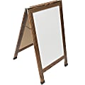Excello Double-Sided Indestructible A-Frame Magnetic Dry-Erase Whiteboard, Steel, 40” x 23”, White, Brown Wood Frame 1 thumbnail image
