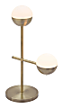 Zuo Modern Waterloo Table Lamp, 27-1/4"H, White Shade/Brushed Brass Base