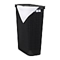 Mind Reader Linen Design Laundry Hamper, 40 L, 23-1/2”H x 10-3/4”W x 18-1/2"L, Black 1 thumbnail image