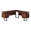 Monarch Specialties Dallas 71"W L-Shaped Corner Desk, Cherry