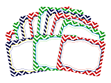 Barker Creek Self-Adhesive Name Badge Labels, 3 1/2” x 2 3/4”, Chevron Nautical, Pack Of 45