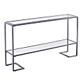 SEI Furniture Horten Console Table With Glass Top, 29"H x 52"W x 12"D, Silver