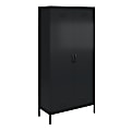 Ameriwood™ Home Mission District Tall 2-Door Metal Locker Cabinet, 72-7/8”H x 35-7/16”W x 15-3/4”D, Black