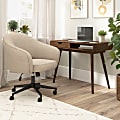 Bush Furniture Nora 40"W Small Writing Desk and Chair Set for Home Office, Dark Walnut / Cool Beige Fabric, Standard Delivery 1 thumbnail image