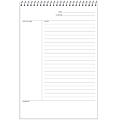 TOPS™ FocusNotes™ Top-Wire Notebook, 8 1/2" x 11", 70 Sheets, Blue/White