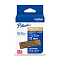 Brother P-touch TZePR831 Premium Glitter Laminated Label Tape, ~1/2" x 26.2 ft (12mm x 8m), Black on Gold 1 thumbnail image