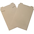 Partners Brand Kraft Stayflats® Flat Mailers, 13" x 18", Kraft Brown, Pack of 100