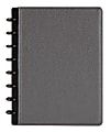 TUL® Discbound Notebook With Pebbled Leather Cover, Junior Size, Narrow Ruled, 60 Sheets, Gunmetal