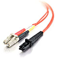 C2G-8m LC-MTRJ 62.5/125 OM1 Duplex Multimode PVC Fiber Optic Cable - Orange - Fiber Optic for Network Device - LC Male - MTRJ Male - 62.5/125 - Duplex Multimode - OM1 - 8m - Orange 1 thumbnail image