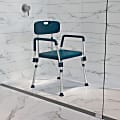 Flash Furniture Hercules Adjustable Bath And Shower Chair With Quick-Release Back And Arms, 34-3/4"H x 20-3/4"W x 19-3/4"D, Navy