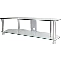 AVF SDC1400CMCC-A: Classic - Corner Glass TV Stand with Cable Mangement - Up to 65" Screen Support - 176.37 lb Load Capacity - 2 x Shelf(ves) - 55.1" Width x 17.7" Depth - Tempered Glass, Stainless Steel, Metal - Clear, Chrome, Black, Silver