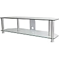 AVF SDC1400CMCC-A: Classic - Corner Glass TV Stand with Cable Mangement - Up to 65" Screen Support - 176.37 lb Load Capacity - 2 x Shelf(ves) - 55.1" Width x 17.7" Depth - Tempered Glass, Stainless Steel, Metal - Clear, Chrome, Black, Silver 1 thumbnail image