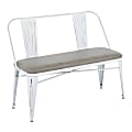 LumiSource Oregon Upholstered Counter Bench, Vintage White/Gray Cowboy 1 thumbnail image