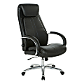 Office Star™ Pro-Line II™ Bonded Leather High-Back Deluxe Executive Chair, Black/Chrome