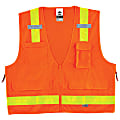 Ergodyne GloWear® Safety Vest, Hi-Gloss Surveyor's 8250ZHG, Type R Class 2, 4X/5X, Orange