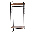 IRIS Metal Garment Rack With Wood Shelves And Side Racks, 60-7/8"H x 25-1/4"W x 15-3/16"D, Black/Dark Brown 1 thumbnail image
