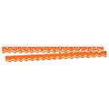 Barker Creek Scalloped-Edge Border Strips, 2 1/4" x 36", Happy Tangerine, Pre-K To College, Pack Of 26