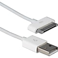 QVS USB Sync & Charger Cable - 9.84 ft Proprietary/USB Data Transfer Cable for iPhone, iPod, iPad - First End: 1 x Male Proprietary Connector - Second End: 1 x Type A Male USB - White