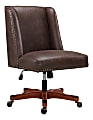 Linon Cooper Mid-Back Home Office Chair, Brown/Dark Walnut 1 thumbnail image