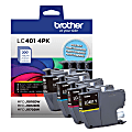Brother® LC401 Genuine Multi-Pack Ink, Black/Cyan/Magenta/Yellow, Pack Of 4 Cartridges, LC4014PKS 1 thumbnail image