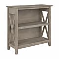 Bush® Furniture Key West Small 30"H 2-Shelf Bookcase, Washed Gray, Standard Delivery
