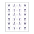 Custom Printed 1-Color Laser Sheet Labels And Stickers, 1-2/3" Round Circle, 24 Per Sheet, 100 Sheets Per Box
