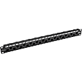 Eaton Tripp Lite Series 24-Port 1U Rack-Mount Cat5e/6 Offset Feed-Through Patch Panel with Cable Management Bar, RJ45 Ethernet, TAA - N254024OF 1 thumbnail image