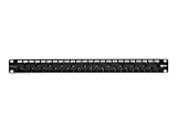 Tripp Lite 24-Port 1U Rack-Mount Cat5e/6 Offset Feed-Through Patch Panel with Cable Management Bar, RJ45 Ethernet, TAA - Patch panel - RJ-45 X 24 - black - 1U - 19" - TAA Compliant