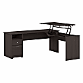 Bush® Furniture Cabot 3-Position Sit-To-Stand Height-Adjustable L-Shaped Desk, 72"W, Heather Gray, Standard Delivery