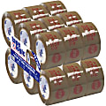 Tape Logic® Stop If Seal Is Broken Preprinted Carton-Sealing Tape, 3" Core, 2" x 110 Yd., Red/Tan, Case Of 18