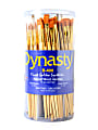 Dynasty Golden Paint Brushes B-400, Assorted Sizes, Round Bristle, Synthetic, Brown, Pack Of 144