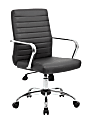 Boss Office Products Retro Caressoft Vinyl Mid-Back Task Chair, Black/Chrome 1 thumbnail image