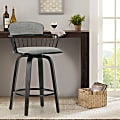 Glamour Home Baker Fabric Counter-Height Stools With Backs, Gray/Walnut, Set Of 2 Stools 1 thumbnail image