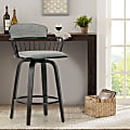 Glamour Home Baker Fabric Counter-Height Stools With Backs, Gray/Walnut, Set Of 2 Stools