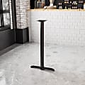 Flash Furniture Restaurant Table T-Base With 3''-Diameter Bar-Height Column, 42"H x 22"W x 5"D, Black