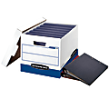 Bankers Box® Binderbox™ Heavy-Duty Storage Boxes, 18 1/2" x 12 1/4" x 12", Blue/White, Case Of 12 - 0073301 1 thumbnail image