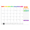 TF Publishing Medium Monthly Desk Pad Calendar, 12" x 17", Shades, July 2021 To June 2022