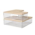 Martha Stewart Brody Plastic Storage Organizer Bins With Lids, 2"H x 7-1/2"W x 6-1/4"D, Clear/Light Natural, Set Of 3 Bins