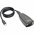 Tripp Lite USB-C to Serial Adapter (DB9) - Keyspan, High-Speed (M/M), Detachable Cable, TAA - Serial adapter - USB - RS-232 x 1 - black - TAA Compliant