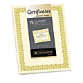 Southworth® Premium Foil Certificates, 8 1/2" x 11", 66 Lb, Ivory/Gold Foil Fleur, Pack Of 15