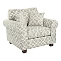 Office Star™ Rolled Armchair With 2 Pillows, Mist Geo Dove 1 thumbnail image