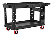 Suncast Commercial Heavy-Duty Plus 2-Shelf Utility Cart, 34-13/16"H x 26-1/2"W x 58-3/4"D, Gray 1 thumbnail image