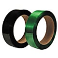 Smooth Polyester Strapping, 5/8" Wide x .025 Gauge, 2,200', 16" x 3" Core, 900 Lb. Break Strength, Black