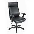 Boss Office Products Caressoft™ High-Back Adjustable Task Chair, 48 1/2"H x 27 1/2"W x 27"D, Black Frame, Black Fabric