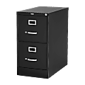 Lorell® Fortress 22"D Vertical 2-Drawer Letter-Size File Cabinet, Black