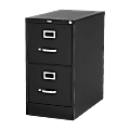 Lorell® Fortress 22"D Vertical 2-Drawer Letter-Size File Cabinet, Metal, Black