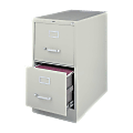 Lorell® Fortress 22"D Vertical 2-Drawer Letter-Size File Cabinet, Light Gray 1 thumbnail image